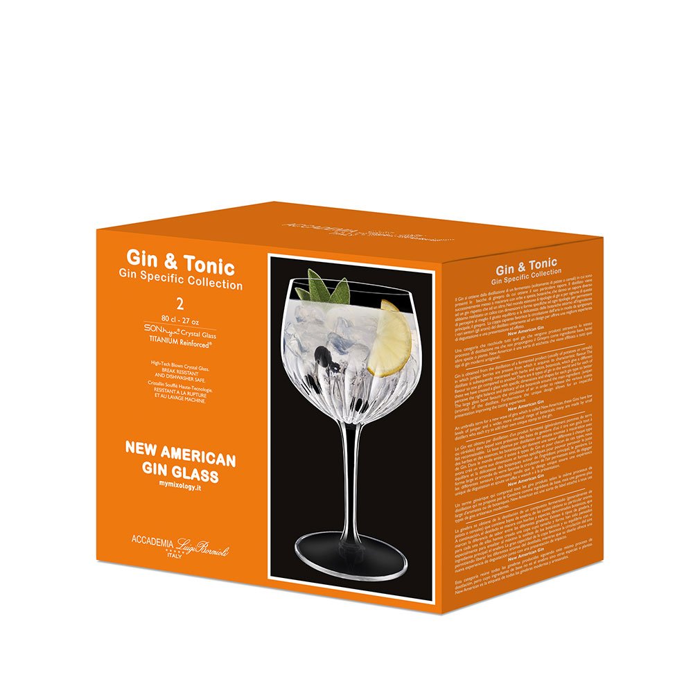 80 cl - Bormioli Luigi Gin & Tonic New American Calice Gin Tonic In Vetro Set 2 Pz