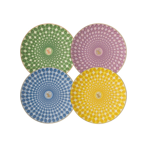 10.4 cm - Swarovski x Rosenthal Signum Piatto Piano In Porcellana - Set 4 Pz