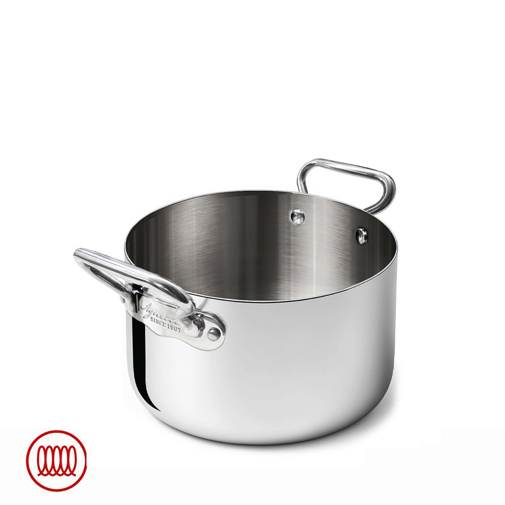 Alu-Inox 3-ply High Induction Casserole with Two Handles in AluInox