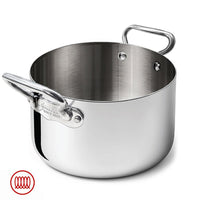 Alu-Inox 3-ply High Induction Casserole with Two Handles in AluInox