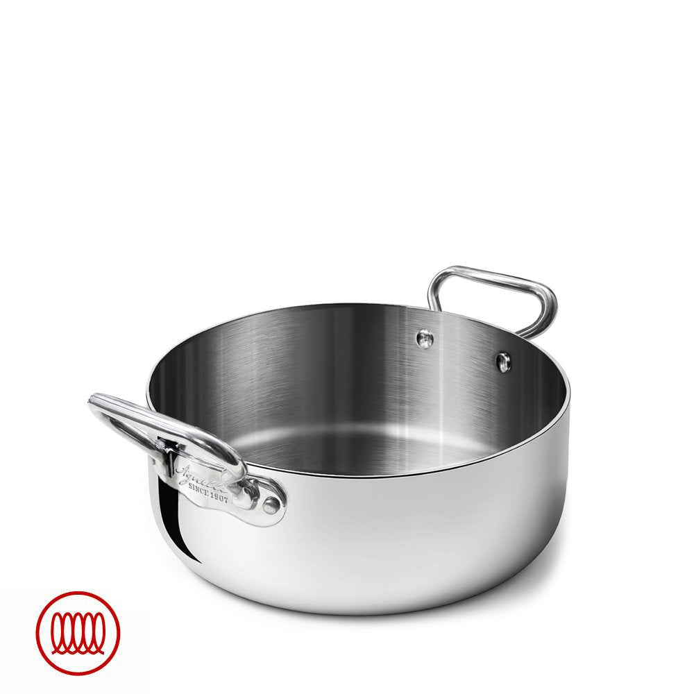 Alu-Inox 3-ply Low Induction Casserole with Two Handles in AluInox