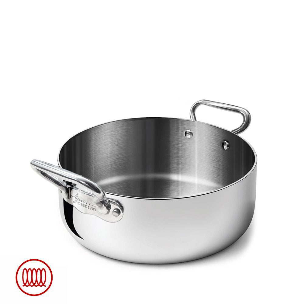 Alu-Inox 3-ply Low Induction Casserole with Two Handles in AluInox