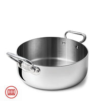 Alu-Inox 3-ply Low Induction Casserole with Two Handles in AluInox