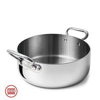Alu-Inox 3-ply Low Induction Casserole with Two Handles in AluInox