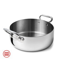 Alu-Inox 3-ply Low Induction Casserole with Two Handles in AluInox