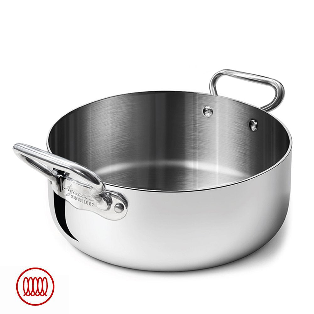 Alu-Inox 3-ply Low Induction Casserole with Two Handles in AluInox