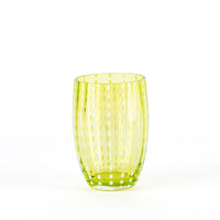 32 cl - Perle Bicchiere Acqua Pallini Bianchi in Vetro - Set 6 Pezzi