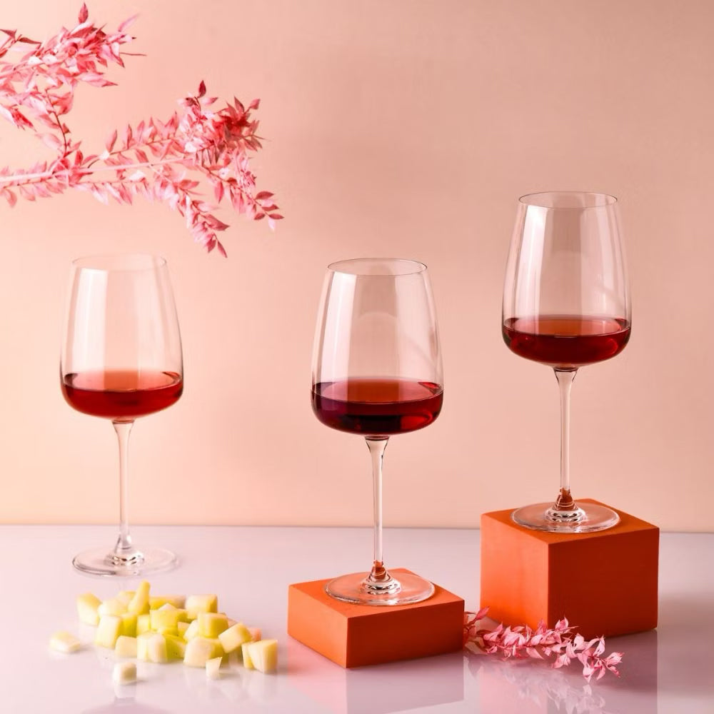 75 cl - Krosno Modern Calice Vino Rosso In Vetro Sonoro Set 4 Pz