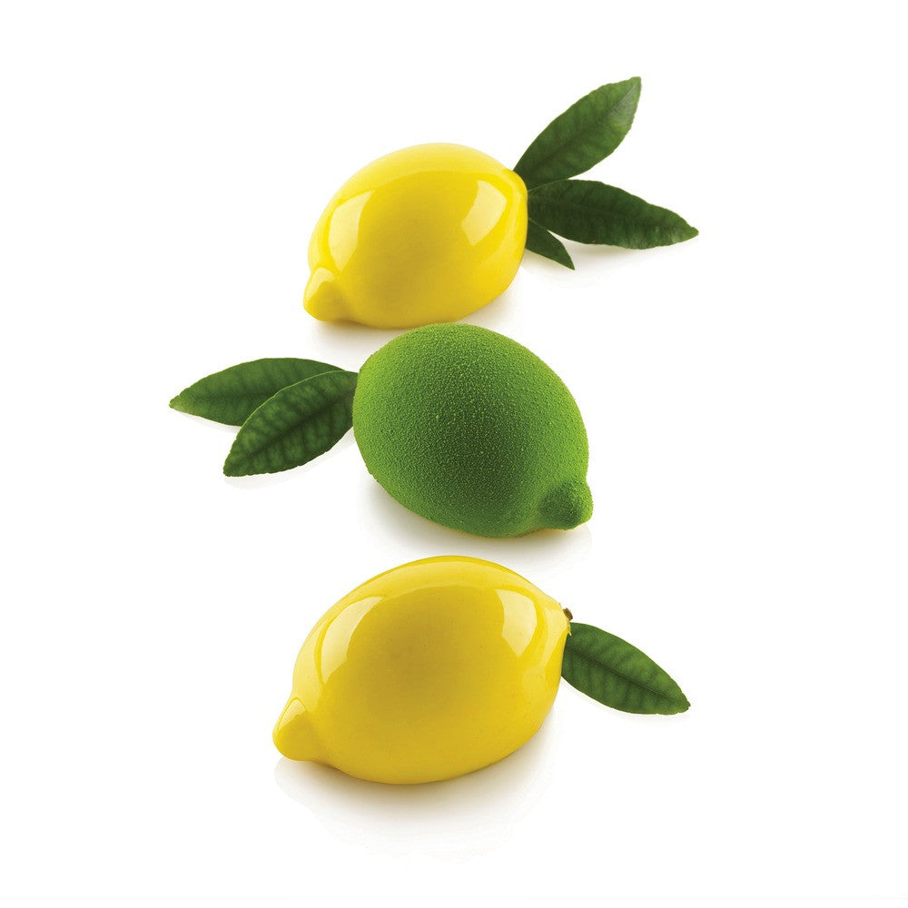4 Forme - Silikomart Limone e Lime 120 Stampo Dolci Frutta Realistica In Silicone Cutter Incluso