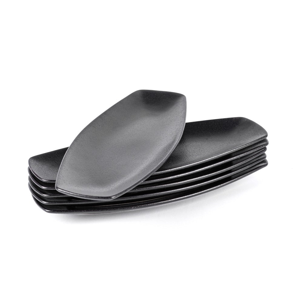 38.5x15 cm - Jap Rectangular Stoneware Serving Dish - Set 6 Pieces