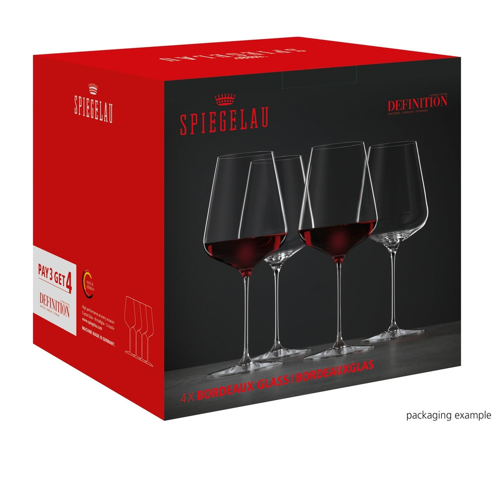 75 cl - Spiegelau Definition Calice Vino Rosso Bordeaux In Vetro Cristallino - Set 4 Pz