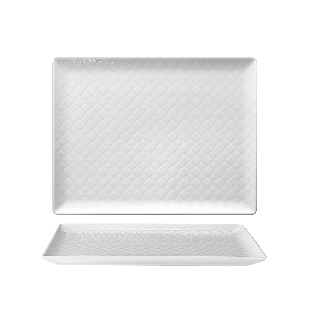 31x24 cm - Marrakesh Piatto Piano Rettangolare Decorato In Porcellana Set 6 Pz