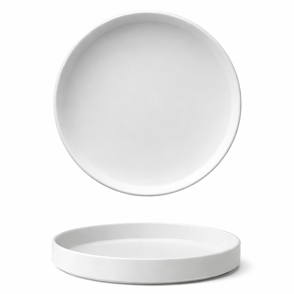 28 cm - Scandia Assiette Plate Empilable Bord Haut En Porcelaine New Bone China Set 3 Pcs