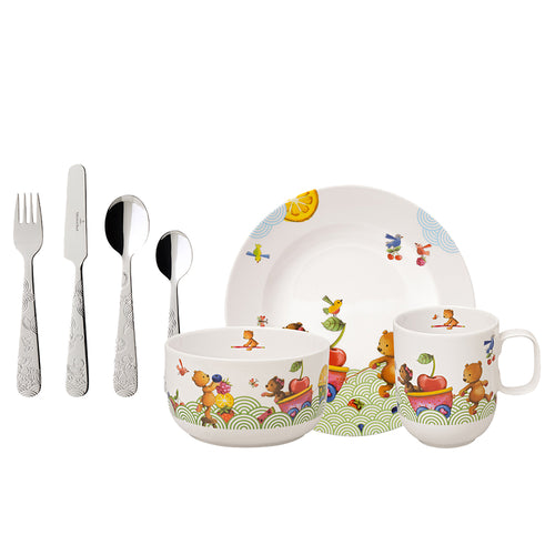 Villeroy & Boch Kiddy Bears Hungry As A Bear Servizio Piatti Colazione Per Bambini Set 7 Pz