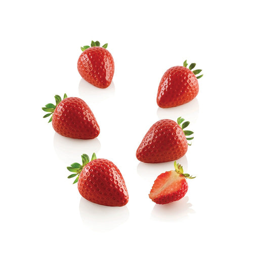 15 Forme - Silikomart Fragola 30 Stampo Dolci Frutta Realistica In Silicone Cutter Incluso
