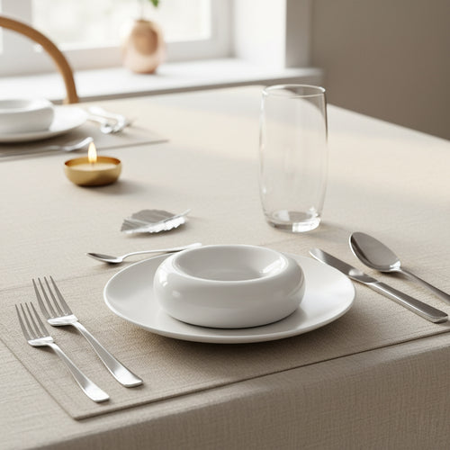 15 cm - Stone Piatto Presentazione Rotondo In Porcellana - Set 6 Pz