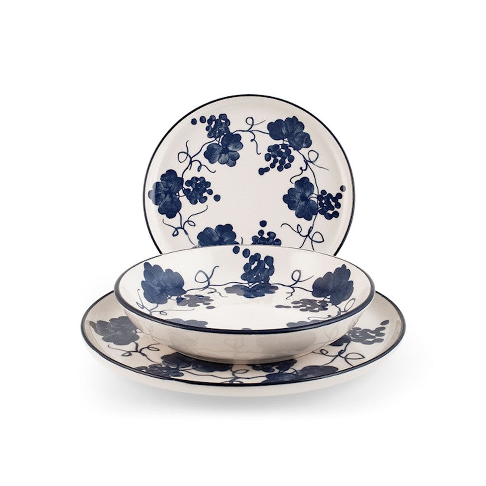 H&H Nordic Provence Servizio Piatti In Stoneware - Set 18 Pz