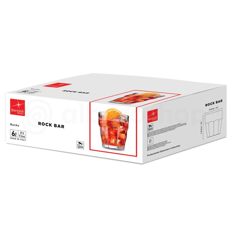 27 cl - Rock Bar Verre À Eau en Verre - Ensemble 6 Pcs
