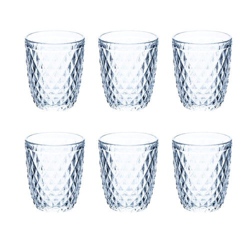 26 Cl Villa D Este Diamond Bicchiere Acqua In Vetro Set 6 Pezzi