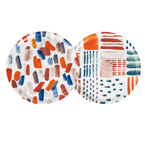 33 Cm Villa D Este Signs Piatto Pizza In Porcellana Set 2 Pz