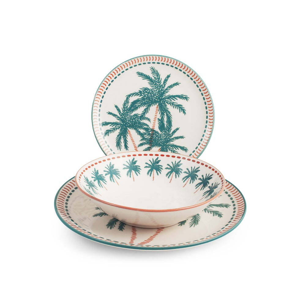 H&H Haiti Servizio Piatti In Stoneware - Set 18 Pz