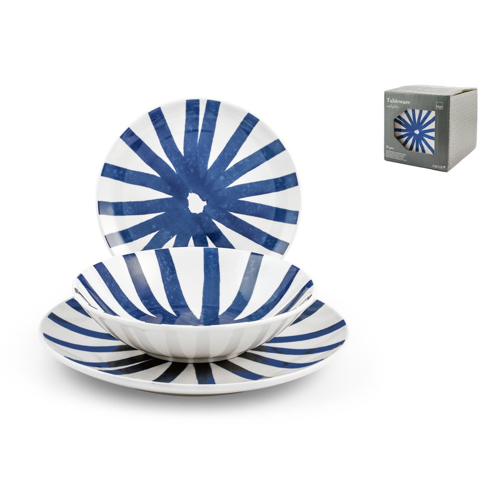 H&H Coupe Rodi Servizio Piatti In Stoneware - Set 18 Pz