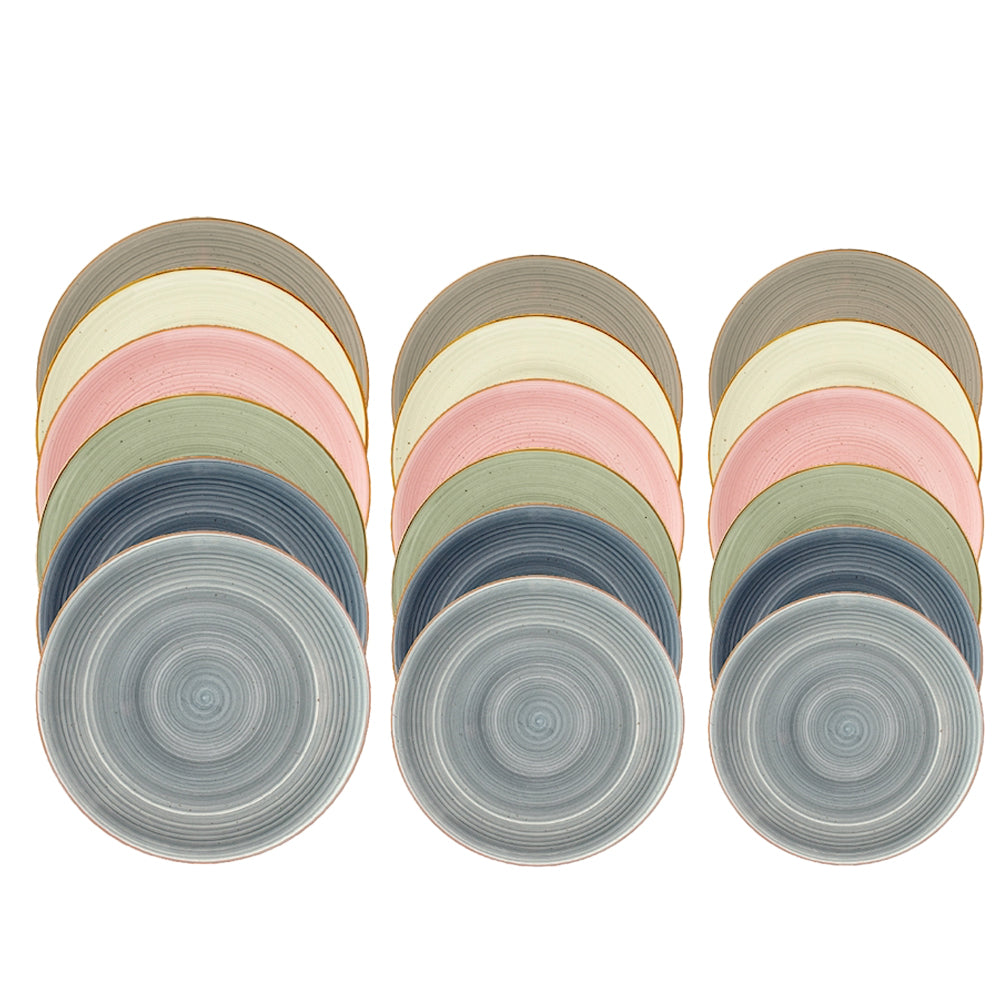H&H Coupe Harper Servizio Piatti In Stoneware Set 18 Pz