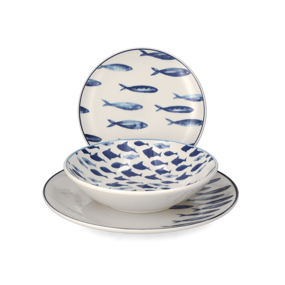 H&H Ionio Servizio Piatti In Stoneware - Set 18 Pz