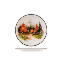 H&H Golden Woods Servizio Piatti Decoro Natalizio In Stoneware Set 18 Pz