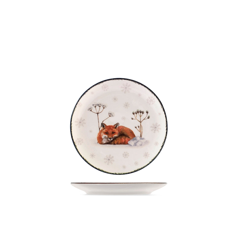 H&H Coupe Wild Spirits Servizio Piatti Con Decoro Natalizio In Stoneware Set 18 Pz