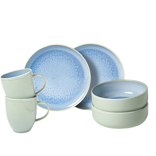 Villeroy & Boch Crafted Blueberry Servizio Colazione In Porcellana Set 6 Pz
