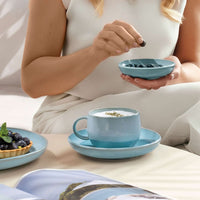 19 cl - Villeroy & Boch Perlemor Aqua Tazzina Caffè In Porcellana Premium - Set 6 Pz