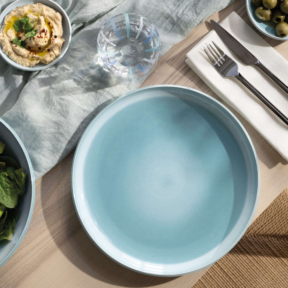 27.1 cm - Villeroy & Boch Perlemor Aqua Piatto Piano In Porcellana Premium - Set 6 Pz