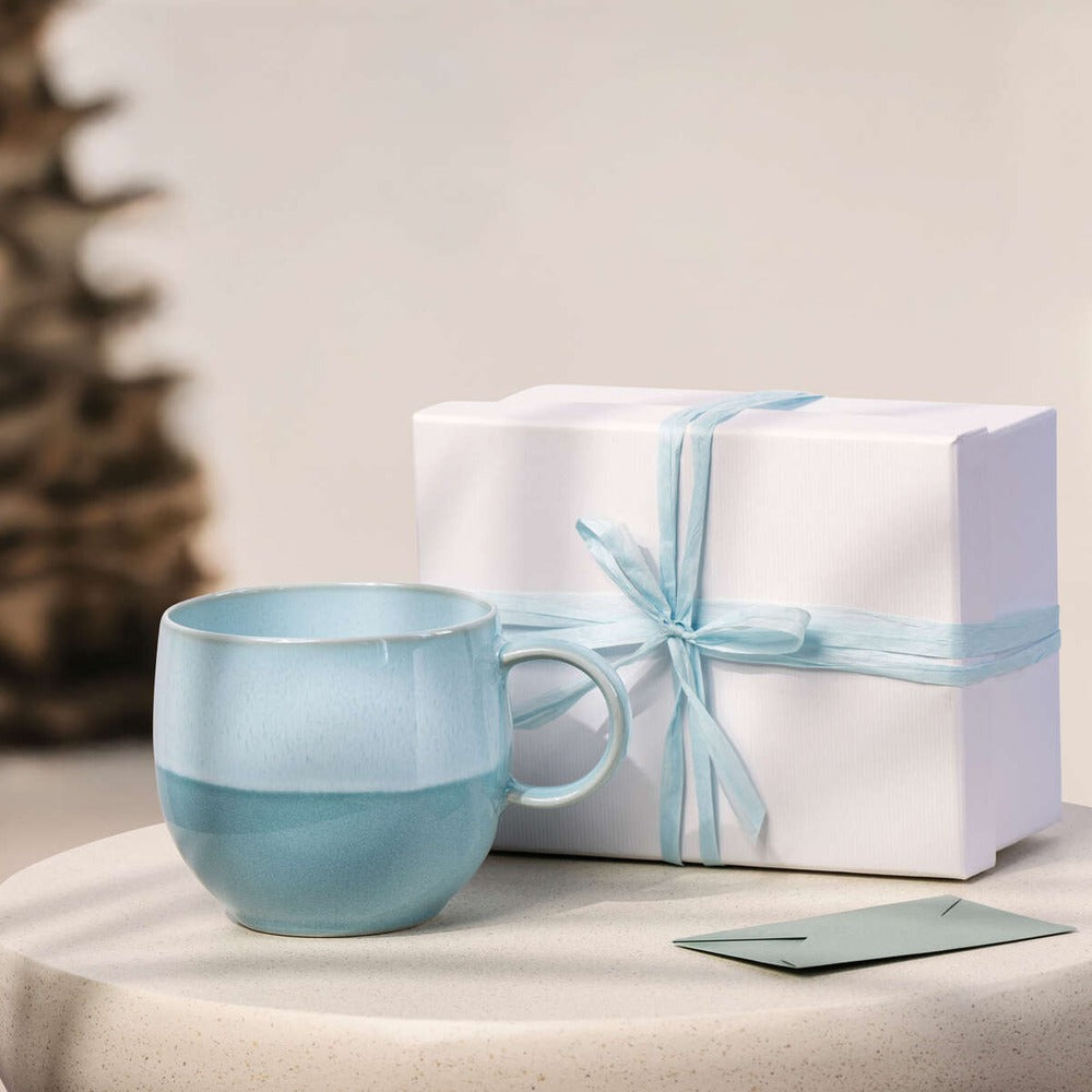 29 cl - Villeroy & Boch Perlemor Aqua Tazza Mug In Porcellana Premium - Set 6 Pz