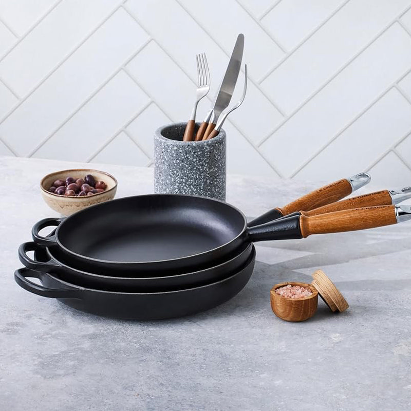 24 Cm Le Creuset Tradition Padella In Ghisa Smaltata Con Manico In Legno
