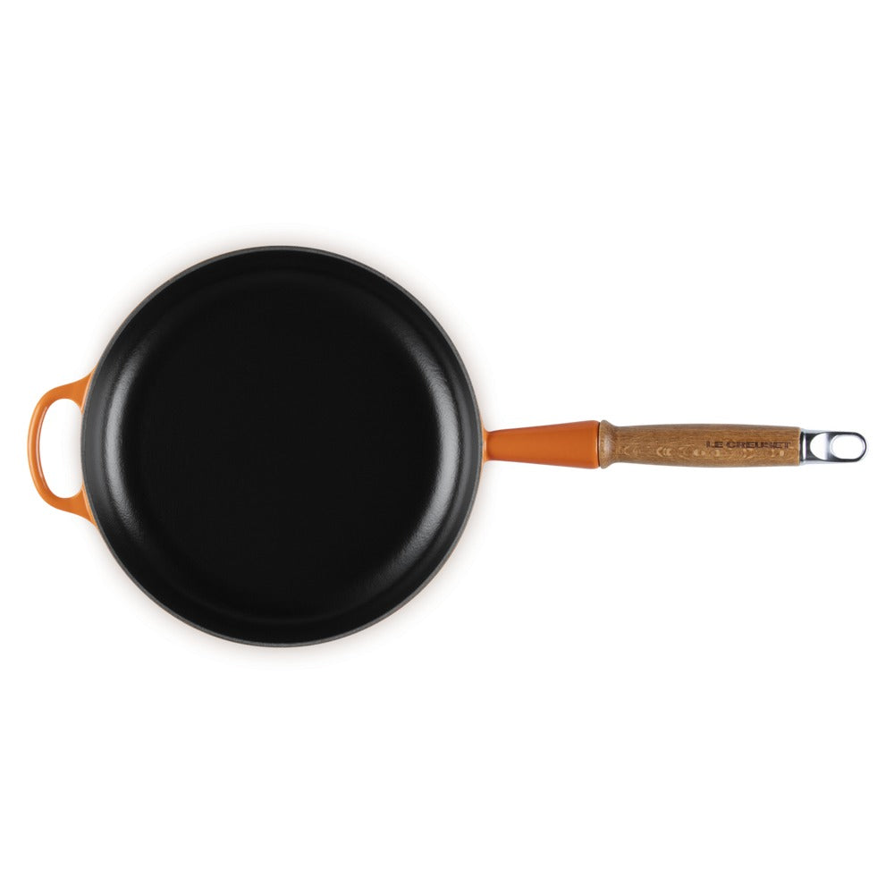 24 cm - Tradition Padella In Ghisa Smaltata con Manico In Legno