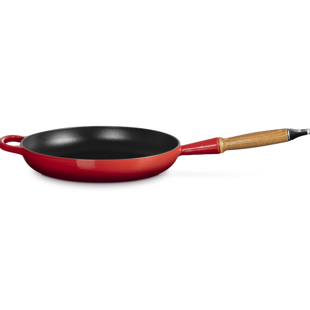 28 cm - Le Creuset Evolution Padella Bassa In Ghisa Vetrificata Con Manico In Legno