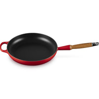 28 cm - Le Creuset Evolution Padella Bassa In Ghisa Vetrificata Con Manico In Legno