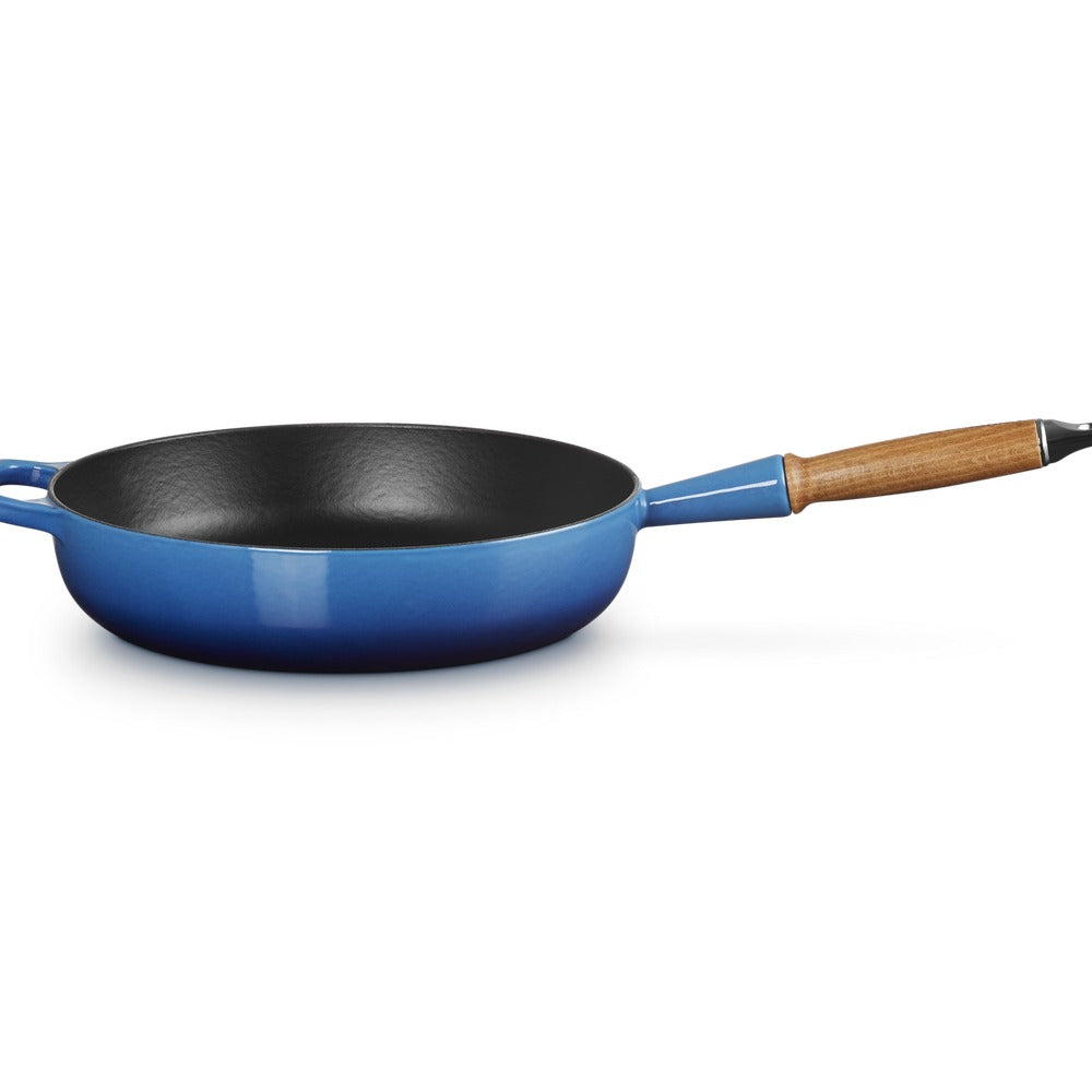 28 cm - Evolution Poêle Haute En Fonte Avec Manche En Bois