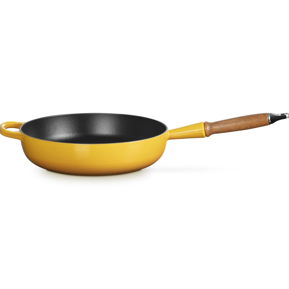 28 cm - Evolution Poêle Haute En Fonte Avec Manche En Bois