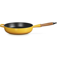 28 cm - Evolution Poêle Haute En Fonte Avec Manche En Bois