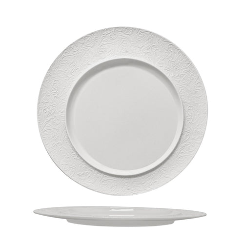 29 cm - Essentia Damasco Piatto Presentazione Gourmet In Porcellana Set 4 Pz
