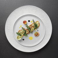 29 cm - Essentia Damasco Piatto Presentazione Gourmet In Porcellana Set 4 Pz