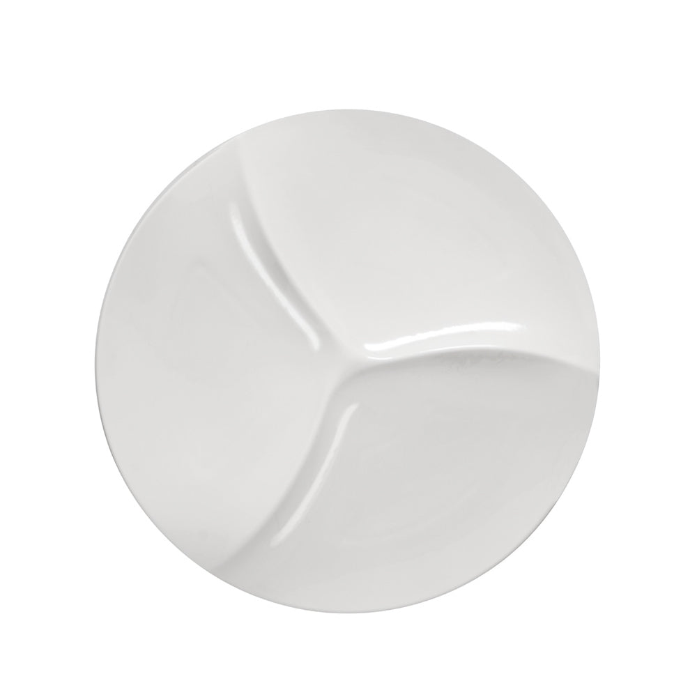 31.2 - Essentia Trio Piatto Presentazione 3 Scomparti In Porcellana Set 4 Pz