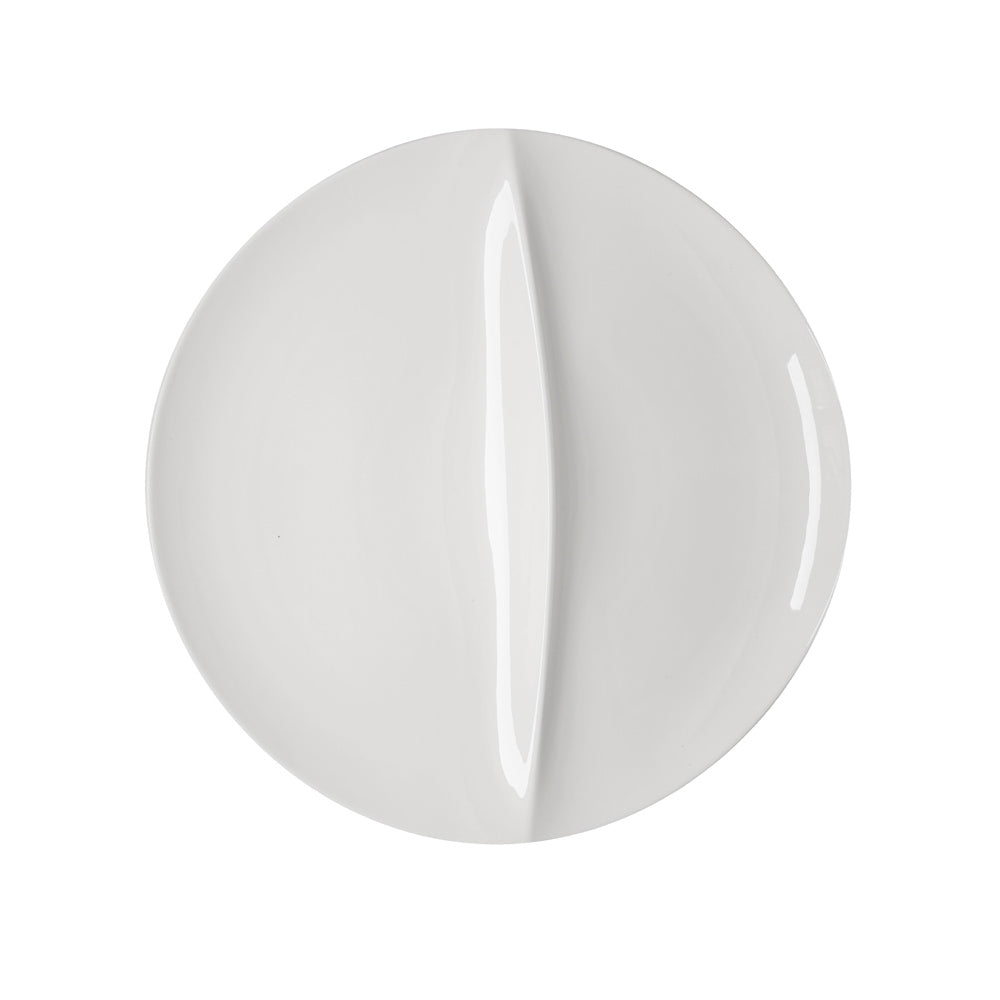 31.2 - Essentia Duo Piatto Presentazione 2 Scomparti In Porcellana Set 4 Pz