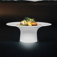 14x7.8 cm - Essentia 50's Era Piatto Presentazione Alzata Gourmet Bassa In Porcellana Set 4 Pz