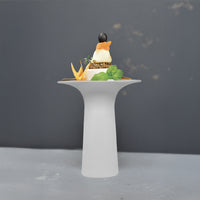 14x16 cm - Essentia 50's Era Piatto Presentazione Alzata Gourmet Alta In Porcellana Set 2 Pz