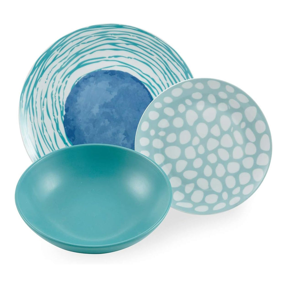 Marea Servizio Piatti In Porcellana Colorata Set 18 Pz