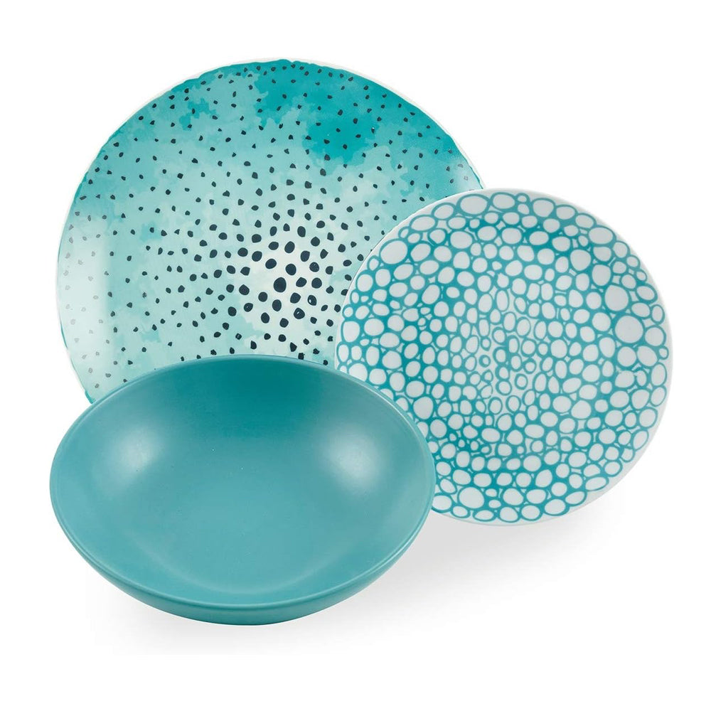 Marea Servizio Piatti In Porcellana Colorata Set 18 Pz