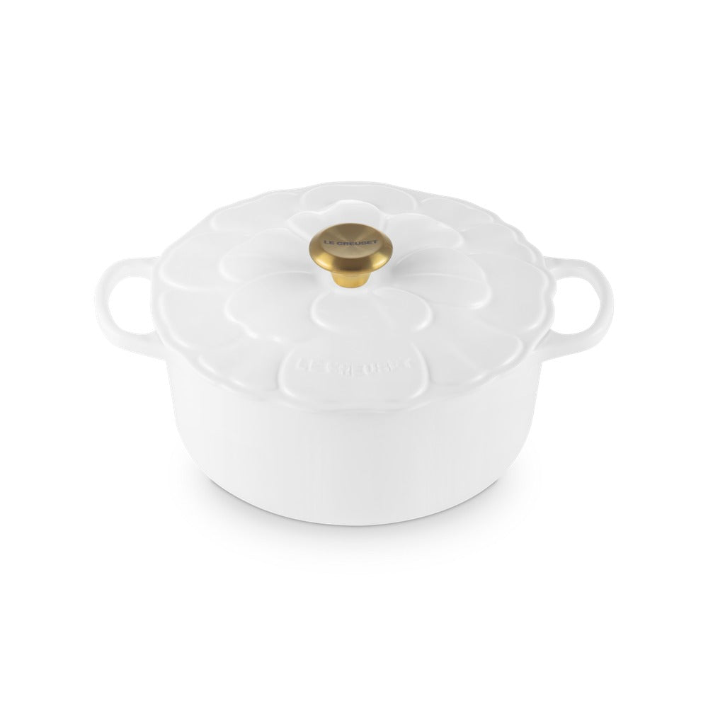 26 cm - Le Creuset Evolution Cocotte Rotonda Con Coperchio a Fiore In Ghisa Vetrificata